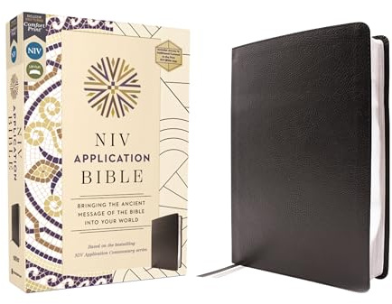 NIV Application Bible, European Bonded Leather, Black, Red Letter, Comfort Print: Bringing the Ancient Message of the Bible Into Your World (NIV Application Commentary Resources)