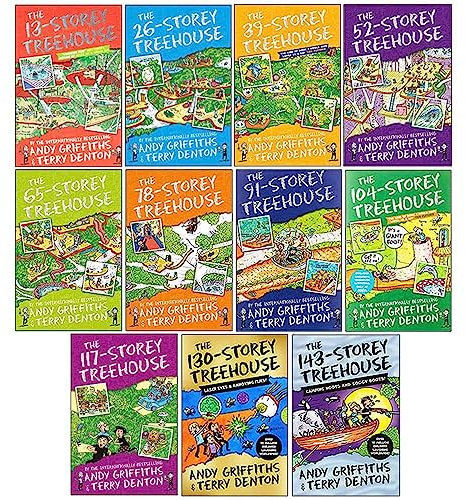 The Treehouse Storey Books 1 - 11 Collection Set by Andy Griffiths (13-Storey, 26-Storey, 39-Storey, 52-Storey, 65-Storey, 78-Storey, 91-Storey, 104-Storey, 117-Storey, 130-Storey, 143-Storey)