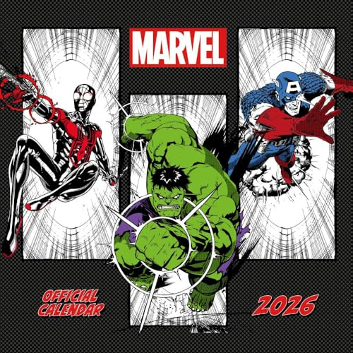 2026 CALENDAR MARVEL COMICS MONTH TO VIEW SQUARE WALL CALENDAR OFFICIAL PRODUCT