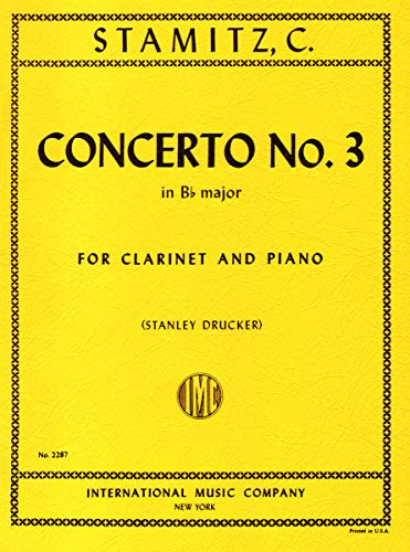 INT2287 - Stamitz Concerto n. 3 in Sib maggiore Per Clarinetto e Pianoforte