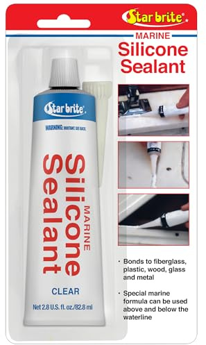 STAR BRITE Marine Silicone Sealant - Waterproof, Durable, UV Resistant, for Fiberglass, Metal, Wood, Glass, Ceramic & More