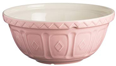 Mason Cash Colour Mix Powder Pink Mixing Bowl | 2.7 Litre Capacity | 26cm Earthenware Bowl with Classic Pattern Design | Dishwasher Safe | Ideal for Baking, Pastry, Dough, Cakes & Cookies
