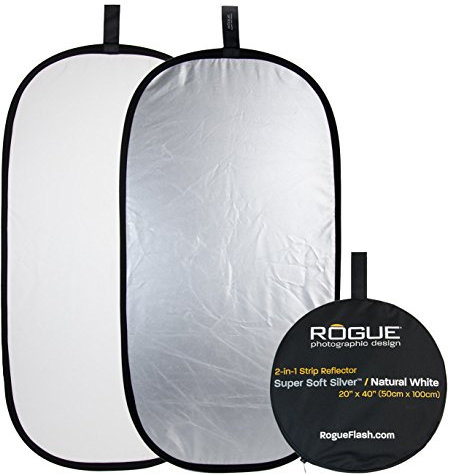 Rogue Reflector Plegable súper Suave 2 en 1 de 20 x 40 Pulgadas, Color Plata/Blanco Natural, ROGUE2040SW