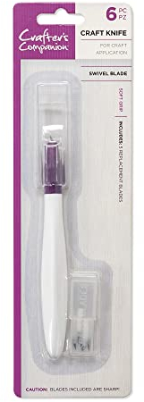 Crafter's Companion Softgrip Elaboración Cuchillo Artesanal Hoja Giratoria, White, One Size