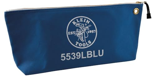 Klein Tools Canvas Zipper Pouch, 40.6 cm Tool Bag Storage Organizer, Blue 5539LBLU