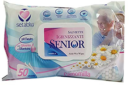 Setablu Lingettes désinfectantes avec glycérine et glycérine pH neutre 50 lingettes