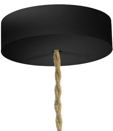 creative cables Kit rosone per lampadario da soffitto (legno nero, Ø 120 mm, 1 foro centrale) – Fissaggio per lampadari e sospensioni singole – Design artigianale e made in Italy