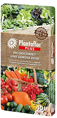 HaGaFe Plantaflor Plus Bio Hochbeeterde Gemüseerde Erde torfreduziert (1x 40 Liter Sack)