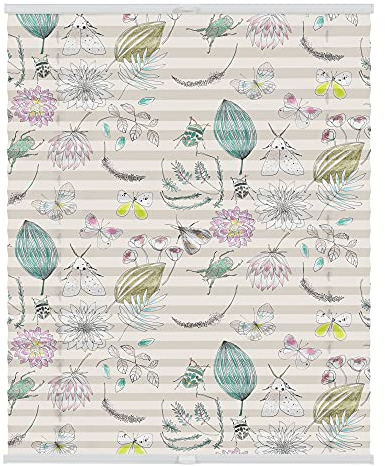 Lichtblick Plissee Klemmfix mit Motiv, ohne Bohren, Verspannt, Blickdicht, Lichtdruchlässig, Made in Germany, Julia Schumacher, My Bohemian Garden - Bunt 100 x 130 cm (B x L)