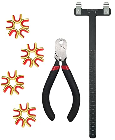 longbowmaker Bogenschießen Nocking Points Nockpunktzange T-förmiges Bogenquadrat Set Bogensehne Zange Bogenzubehör für Compound und Recurve Bogen (Schwarz)