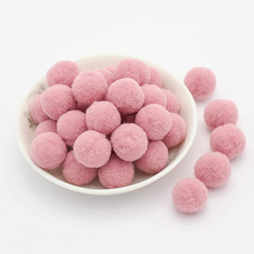 15 mm, circa 144 pezzi, mini pompon colorati per il fai da te, palline in feltro colorate, piccole palline di peluche per decorare, cucito, fai da te, artigianato, rosa antico A