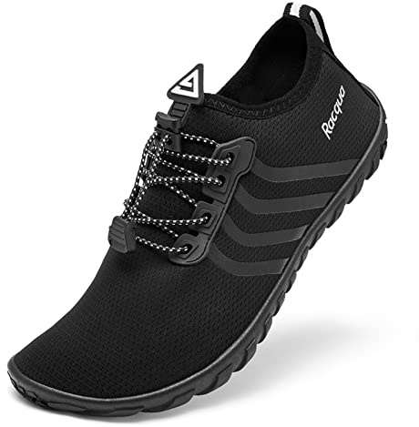 Racqua Water Shoes Beach Swim Aqua Sea Quick Drying Shoes Wet Boat Pool Surf Yoga Diving Kayak Shoes for Women Men Black EU 43=UK 9.5