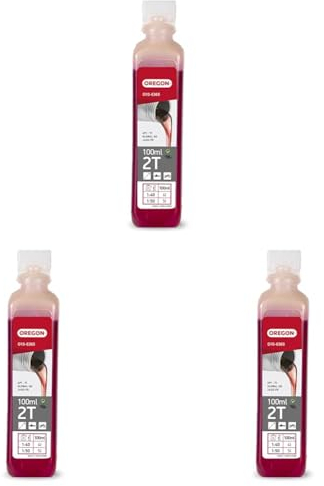 Oregon 2-Stroke Engine Oil, Self-Mixing Partly Synthetic Mineral Oil, Clean Burning, Low Ash Lubricant, Protects Engine & Improves Performance, 2T, 100ml Bottle (O10-6365) (Pack of 3)