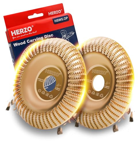 HERZO Disco de lijado para madera para amoladora angular 125 mm Juego de 2 discos de escultura en madera