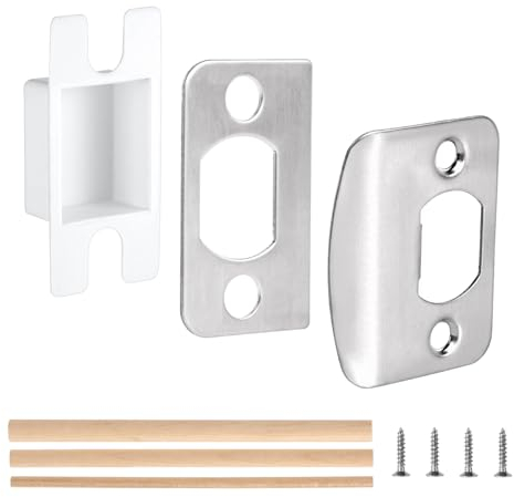 1 Set Piastra di Chiusura Della Porta, Standard Restauratore Della Serratura Della Porta con Distanziale e Scatola Antipolvere Piastra di Riscontro Serratura di Riparazione con Viti