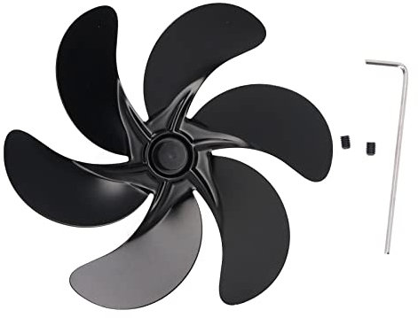Segrehy Wärmebetriebener Ofenventilatorflügel mit 6 Flügeln, universelles Ersatzzubehör für Holzöfen und Kaminventilatoren (6 Klingen)