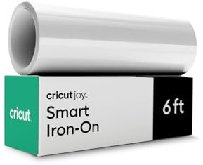 Cricut Transferfolie Textil | Weiß | 1.8m | Übertragungsvinyl-Rolle | Flexfolie zum Aufbügeln auf T-Shirt | Für alle Cricut Schneidemaschinen geeignet | Joy Smart HTV Iron-ON