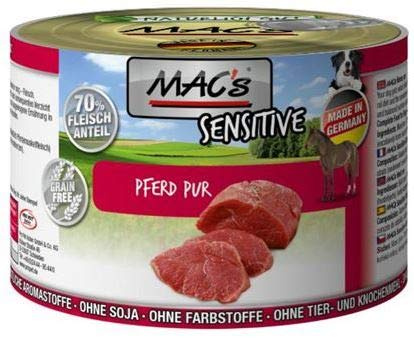 Mac's MACS Dog cavallo Pur | 6 X 200 G Cani cibo umido