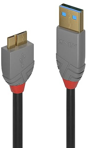 LINDY 36767 - Cable USB 3.0 Tipo A a Micro-B, Color Negro (2 m)