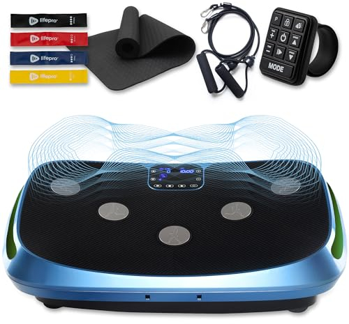 LifePro 4D máquina de vibración de la Placa Ejercicio - Triple Motor de oscilación, Lineal, pulsaciones + 3D / 4D de Plataforma vibratoria | Toda la máquina del Cuerpo Viberation