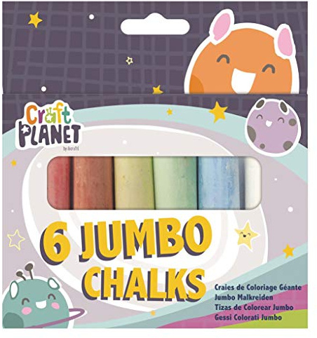 Craft Planet - Gessetti colorati grandi, 6 pezzi