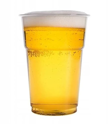 rg-vertrieb Bierbecher Partybecher Trinkbecher Mehrweg 0,4L Ausschankbecher 400ml Plastikbecher klar (100 Stück)