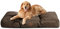 BEDSURE Hundekissen Grosse Hunde waschbar - 111x89cm hundematratze wasserdicht XXL für große, mittelgroße Hunde Outdoor gepolstert Hundematte braun in 10cm Höhe