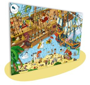 Sprachköchin für Kinder 'Logopädie Spiele Sprachförderung Kindergarten' Hochwertig Illustriert [analog+digital nutzbar] Interaktiv wähle Dein Lieblingsmotiv (Motiv: Piratenwelt - Laut: SCH)