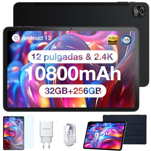 DOOGEE T20 Ultra 12 tum, Android 13-surfplatta, 32 GB + 256 GB (2 TTF), batteri 10800 mAh, 16MP + 8MP kamera, FHD 2,4K, Dual SIM, 4G LTE+5G wifi, GPS