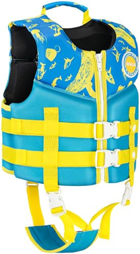 PROTAURI Kinder Schwimmweste - Jungen Mädchen Neopren Schwimmen Jacke Kleinkind Schwimmen Lernen Badeanzug Bademode Schwimmtraining Hilfe for 2-9 Jahre/50N