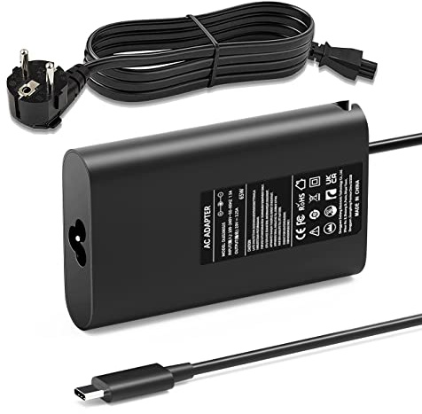 Caricatore USB C 65W Alimentatore per HP EliteBook 840 850 G5 G6 G7 1030 1020 G2 G3, Spectre X360, Chromebook X360, ProBook 430 440 450 G6 G7, Elite x2, Split x2 Caricabatterie Type C PC Adattatore