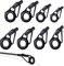 KGDUYC Kit de Punta de Caña de Pescar,8 Pcs Guías para Caña de Pescar,Reparación de Cañas de Pesca,Anillo de Punta de Guía de Caña de Pescar,Fácil de Reparar,Conjunto de Guías de Caña de Pescar