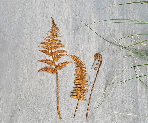 3 Stück Rost Gartenstecker,Vogel Gartendeko Gartenstecker Roststecker Metall Vögel Baumstecker Rost Deko für Draußen Outdoor (vegetativ)