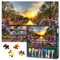 Puzzles for Adults 1000 Pieces - Hard Difficult Jigsaw Puzzles for Adults Challenging - Beautiful Sunrise over Amsterdam The Netherlands Flowers and Bicycles on the Bridge in Spring -28x20 inch