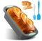 Brotbackform Silikon Rechteckig - Brotbackformen mit gratis Silikonbürste + Silikonschaber, antihaftbeschichtete Brotform für Kuchen, BPA-freie Brotform für Kuchen und Brot (27 x 12 x 6,2 cm)
