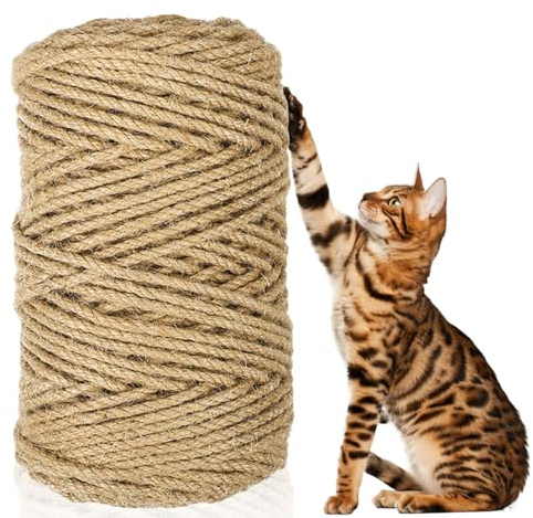 YTSMFL Corda in sisal per tiragraffi, corda in sisal naturale, per gatti, 8 mm, corda di ricambio speciale, per fai da te, decorazione per giardino, corda di canapa