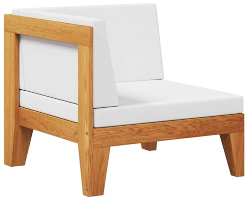 QZZCED Sofá de esquina modular con cojines blancos crema de acacia muebles de madera maciza salón banco de jardín para balcones