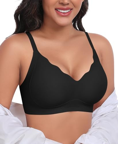 Ganado Reggiseni senza fili da donna senza cuciture, senza ferretto, reggiseno push-up confortevole, morbido, bralette da donna, reggiseno imbottito, reggiseno di supporto per seni grandi, con