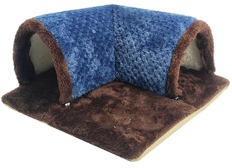 ALCXAZS Tunnel pour cobaye, cachette en Peluche résistante pour Plus de Confort et de sécurité Pendant Les Jeux. Maison pour cobaye, cachette pour Petits Animaux, Tunnel pour Hamster, Bleu