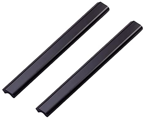 Handtag för köksskåpsdörrar, 2-pack aluminiumlegering dolda skåphandtag och låddrag, svart, flera storlekar