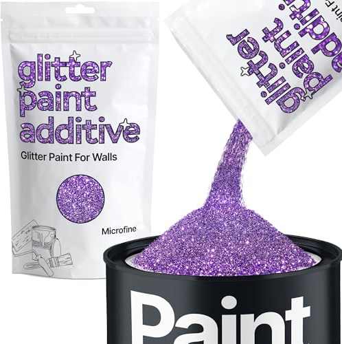 Hemway Purple Glitter Paint Additive Microfine 100g for Adding Sparkle | for Paints & Varnish | Paint Walls Sparkly Add to Emulsion, Acrylic or Lacquer Indoor