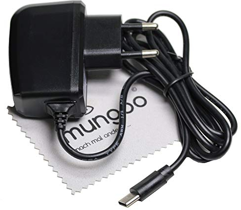 Ladegerät passend für LG G5 (SE), G6, G7 ThinQ, Q7, Q8, V20, V30, V30s ThinQ USB Typ-C Ladekabel Kabel Schnell-Netzladegerät 2A OTB mit mungoo Displayputztuch