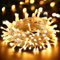 BrizLabs 100 LED Innen Lichterkette Warmweiß 15M Weihnachts Außenbeleuchtung 8 Modi Wasserdicht für Outdoor Weihnachtsbaum Zimmer Garten Party Hochzeit Halloween Deko