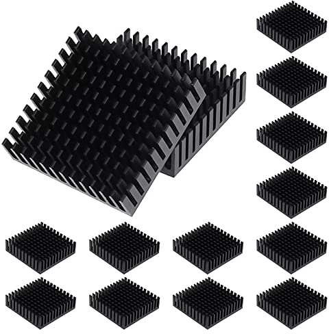 HSEAMALL 20 STÜCKE Black Aluminium Kühlkörper,40 mm x 40 mm x 11 mm Kühlkörper Kühler-Set Heatsink