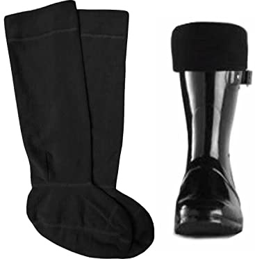 989Zé ENZO Dam fleece gummistrumpor vuxna damer Welly Wellington stövel termiska foder varm utomhusstrumpa en storlek 4-7, Svart, en storlek