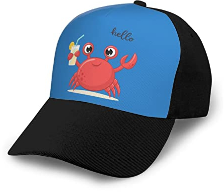 351 Baseballmütze Süße Krabben Schirmmütze Klassische Trucker-Kappe Waschbar Freizeit Mütze, Für Sport, Golf, Damen