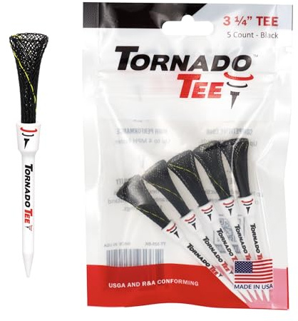 Tornado Tee Camiseta de golf negra de alto rendimiento