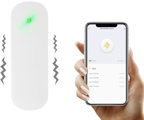 für Tuya -Zigbee Vibrationssensor, Sicherheitssystem, ultradünn, Einbrecher, Alarm-Stoßsensor für Zuhause, Büro, Schlafsaal
