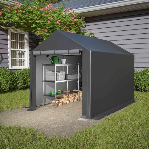 BIRCHTREE Outdoor Garden Storage Tent Bike Motorcycle Carport Shed Shelter Steel Frame Zipper Door Waterproof Cover