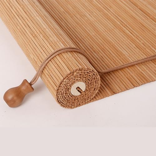 ZHUOZ1T Bambusrollo Retro Raffrollo Natur Holzjalousine,Sonnenschutz Sichtschutz Rollo,60% Blickdicht Verdunkelungsvorhänge,Seitenzugrollo Für Fenster und Türen,Anpassbar,Breite×Höhe (50cm x 190cm)